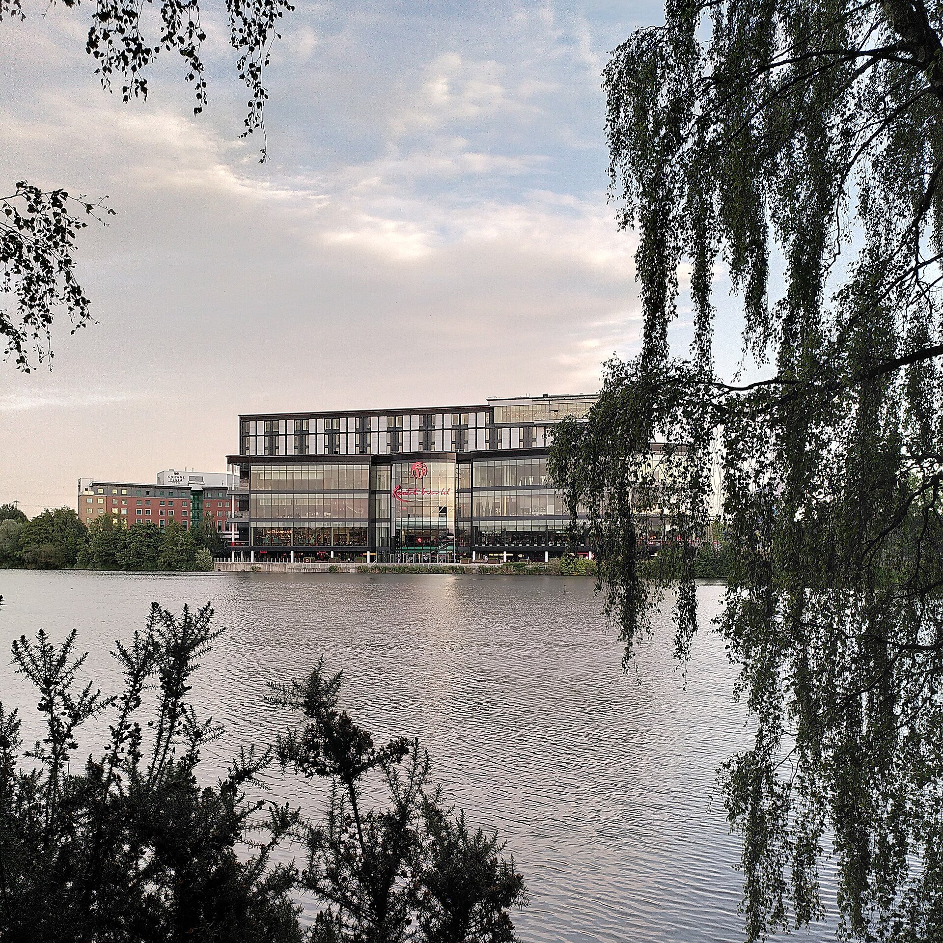 Resorts World Birmingham across Pendigo Lake