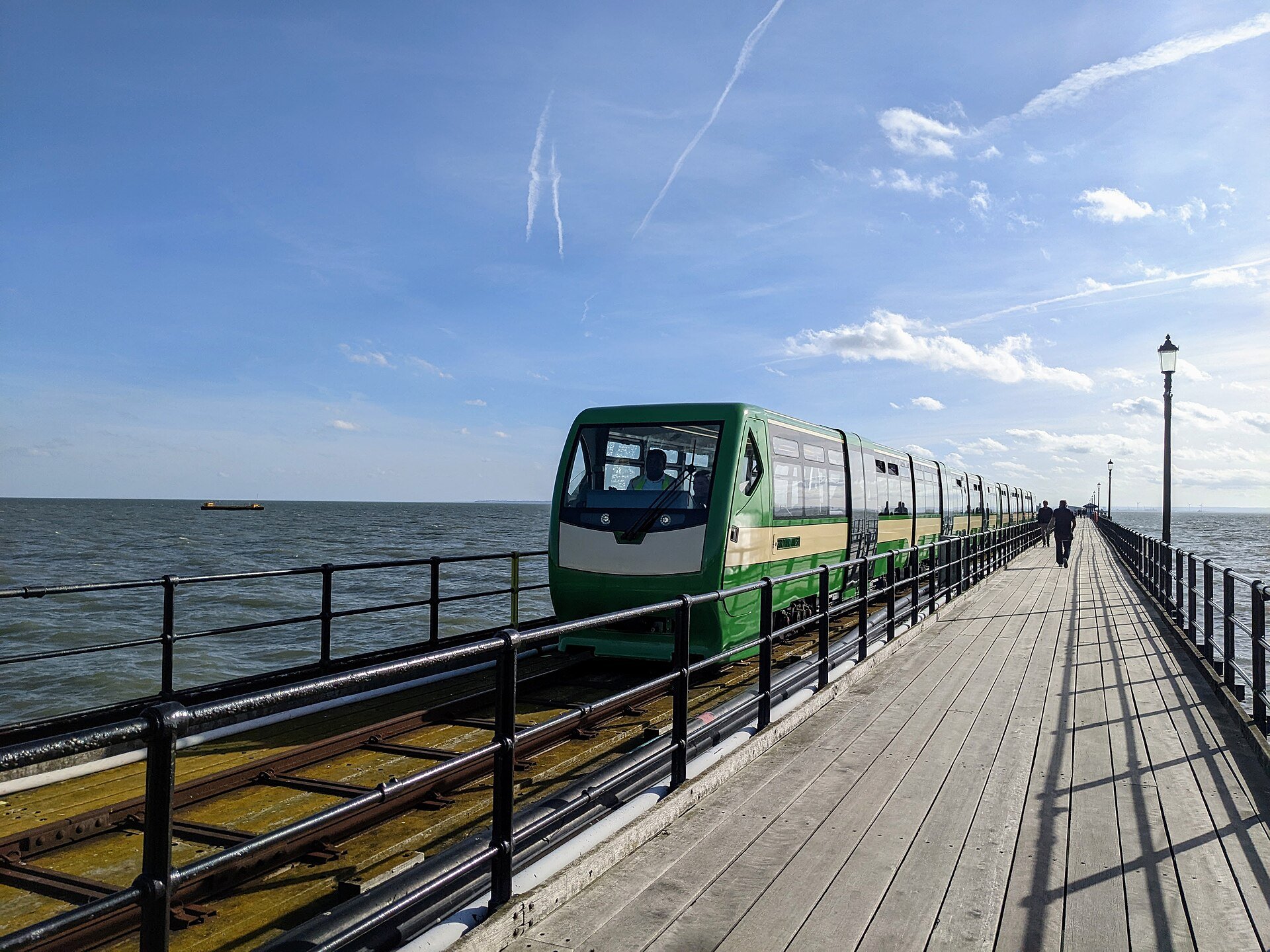 Southend Pier with train, near the Palace Hotel
